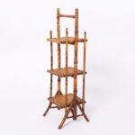 Antique English Three Tiered Burnt Bamboo Stand