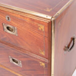 Antique Campaign Style Chest Marked The Clermont Baltimore 1801