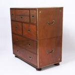 Antique Campaign Chest with Desk Marked The Clermont Baltimore 1801
