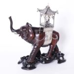 Antique Chinese Carved Elephant with Pagoda Saddle