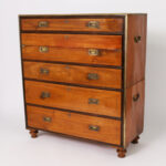 English Antique Campaign Chest with Pullout Desk