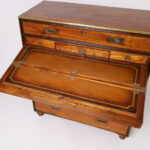 English Antique Campaign Chest with Pullout Desk