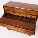 English Antique Campaign Chest with Pullout Desk