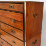 English Antique Campaign Chest with Pullout Desk