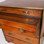 English Antique Campaign Chest with Pullout Desk