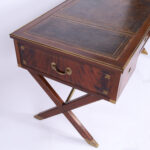 Antique Campaign English Leather Top Desk