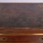 Antique Campaign English Leather Top Desk