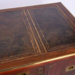 Antique Campaign English Leather Top Desk