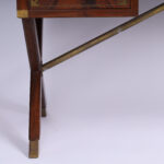 Antique Campaign English Leather Top Desk