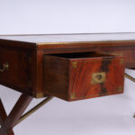 Antique Campaign English Leather Top Desk