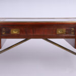 Antique Campaign English Leather Top Desk