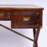 Antique Campaign English Leather Top Desk