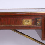 Antique Campaign English Leather Top Desk