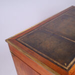 English Antique Campaign Leather Top Desk