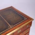 English Antique Campaign Leather Top Desk