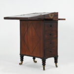 Antique Flip Top English Campaign Desk on Stand