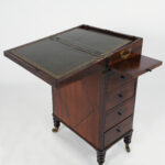 Antique Flip Top English Campaign Desk on Stand