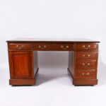 19th Century English Georgian Style Leather Top Partners Desk