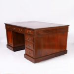 19th Century English Georgian Style Leather Top Partners Desk