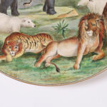 Antique English Hand Painted Charger with Animals