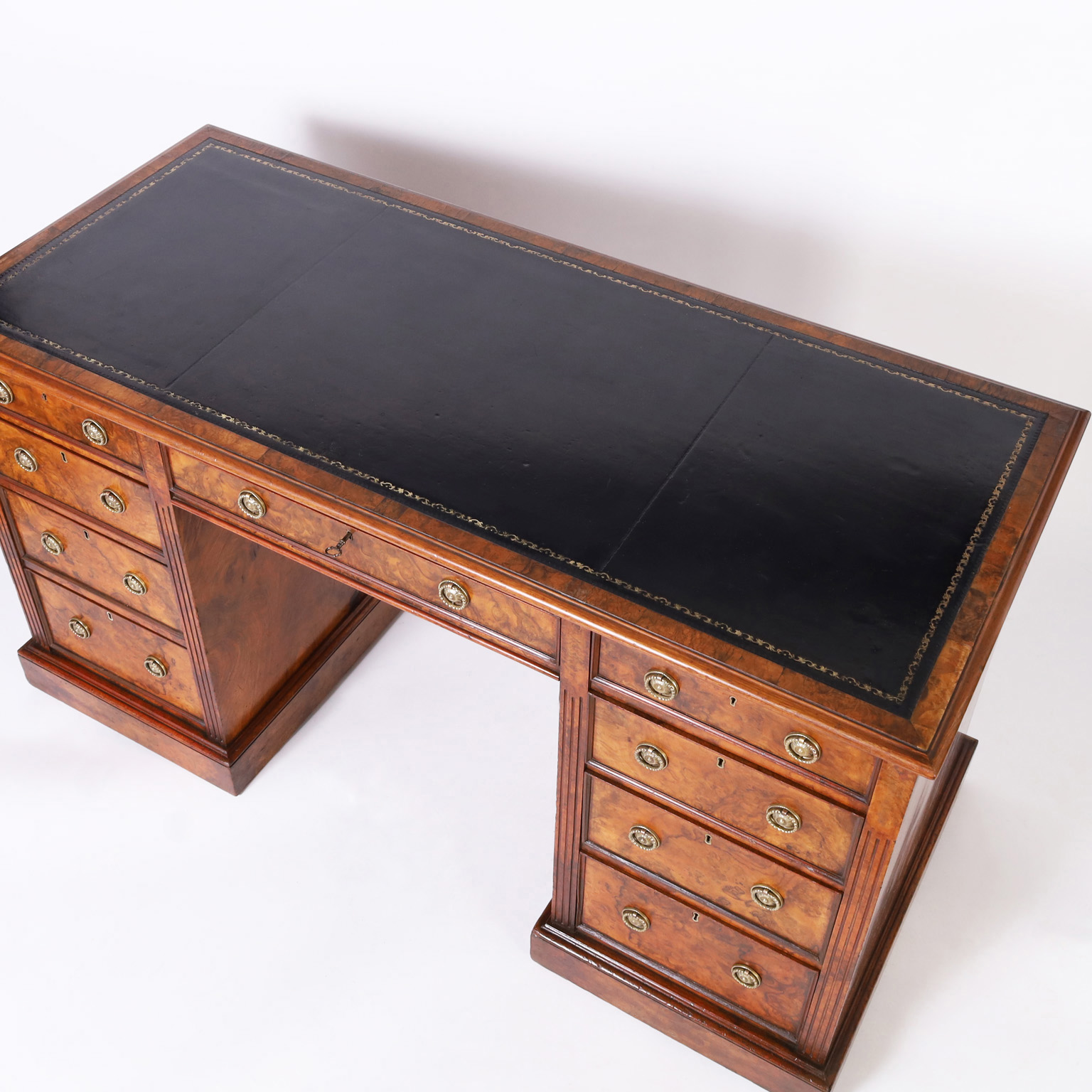 19th Century English Leather Top Desk