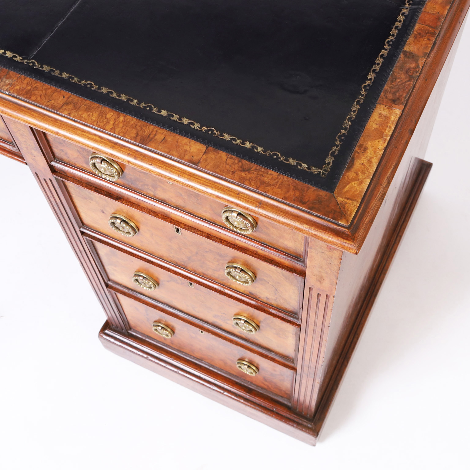 19th Century English Leather Top Desk