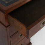 Antique English British Colonial Leather Top Desk