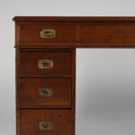 Antique English British Colonial Leather Top Desk