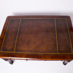 English Antique Leather Top Library or Writing Table