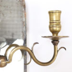 Antique English Brass and Mirrored Two Light Wall Sconces