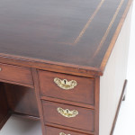 Partners Desk: Antique Rare Form English Mahogany Queen Anne Style