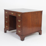 Partners Desk: Antique Rare Form English Mahogany Queen Anne Style
