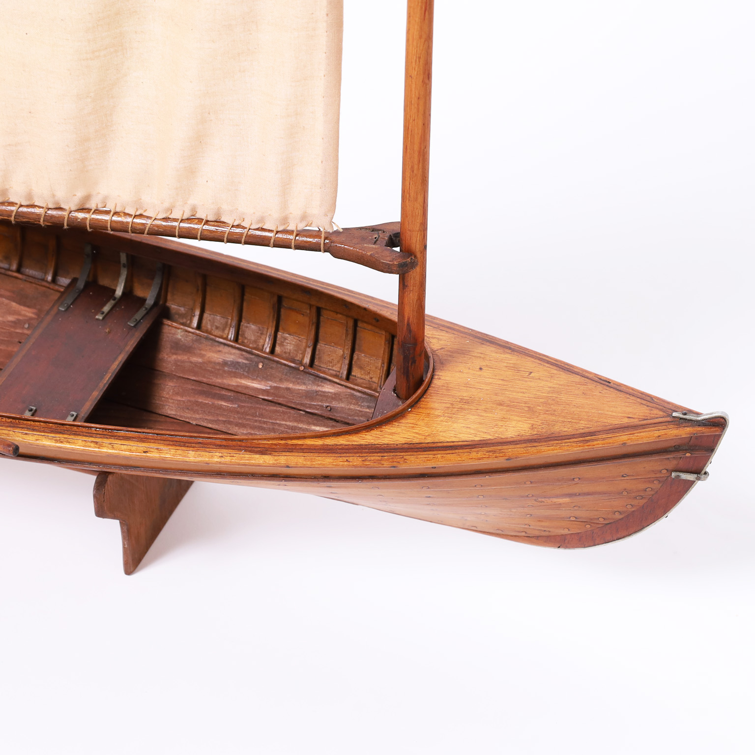 Antique English Wooden Skiff Model