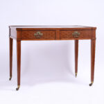 Antique French Neoclassic Two Drawer Inlaid Writing Desk