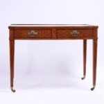 Antique French Neoclassic Two Drawer Inlaid Writing Desk