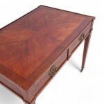 Antique French Neoclassic Two Drawer Inlaid Writing Desk