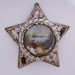 Group of Three Antique British Colonial Star Form Sailors Valentines