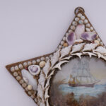 Group of Three Antique British Colonial Star Form Sailors Valentines