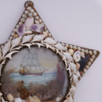 Group of Three Antique British Colonial Star Form Sailors Valentines