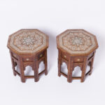 Pair of Antique Anglo Indian Inlaid Stands