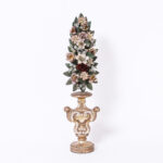 Antique Italian Neoclassical Tole Flowers with Wood Stand