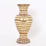 Moroccan Mixed Metal and Bone Large Antique Urn