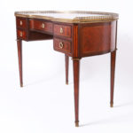 Antique Louis XVI Style French Demi Lune Leather Top Desk