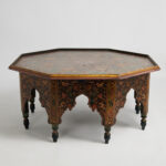 Octagonal Antique Moroccan Painted Coffee Table