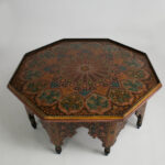 Octagonal Antique Moroccan Painted Coffee Table