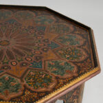 Octagonal Antique Moroccan Painted Coffee Table