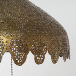 Antique Moroccan Perforated Brass Table Lamp and Shade