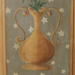 Pair of Antique Wood Decorative Painted Panels From Palm Beach Estate