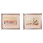 Pair of Antique Orientalist Watercolors by Emile Boivin