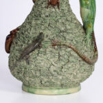 Pair of Antique Palissy Ware Pitchers with Reptiles by Manuel Mafra